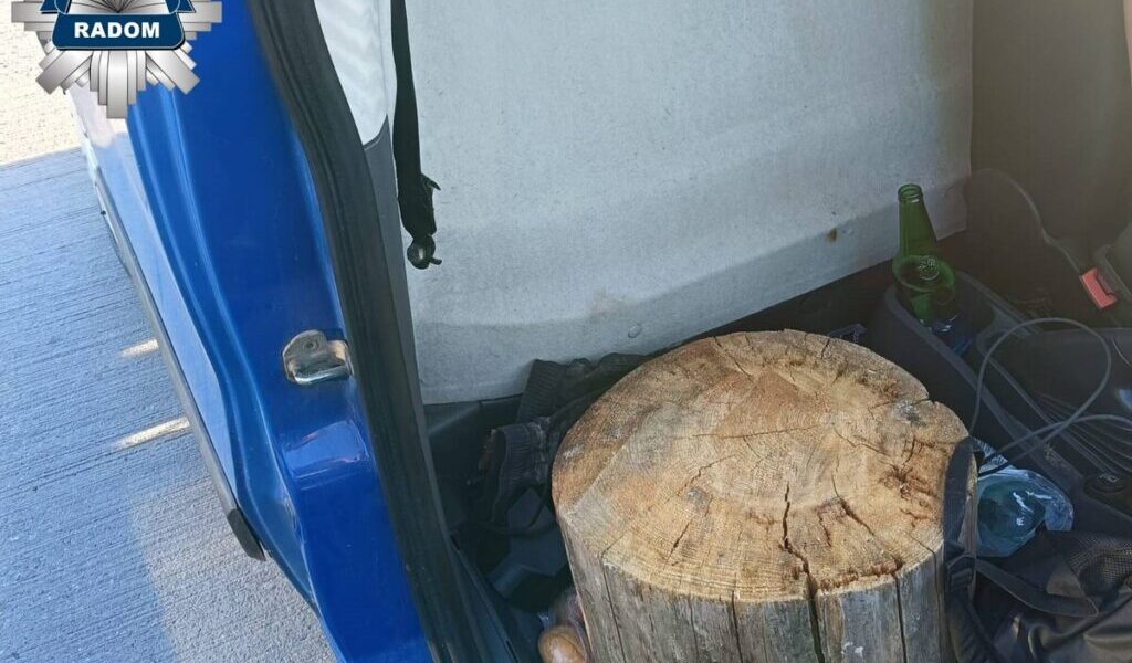 Radom’da Trafik Denetimi: Ön Koltuk Yerine Ağaç Kütüğü Kullanan Sürücü ve Yolcuya Cezai İşlem Uygulandı
